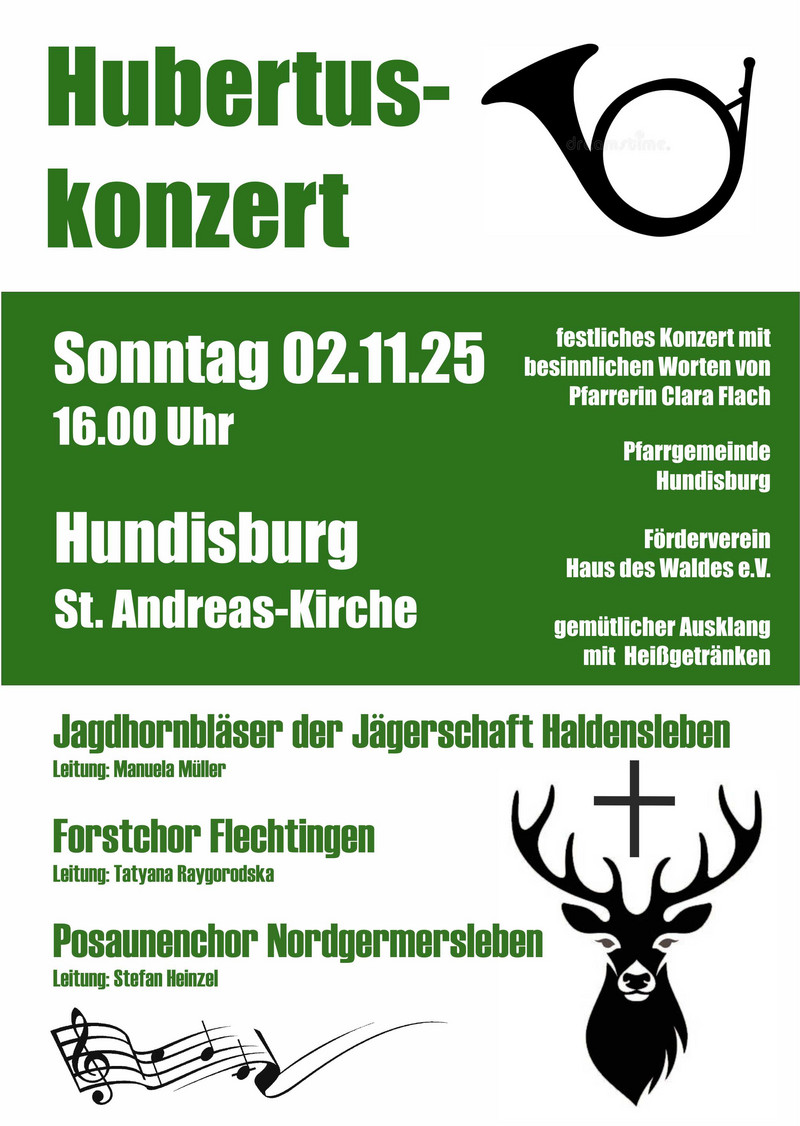 Plakat zum Hubertuskonzert am 2.11.25