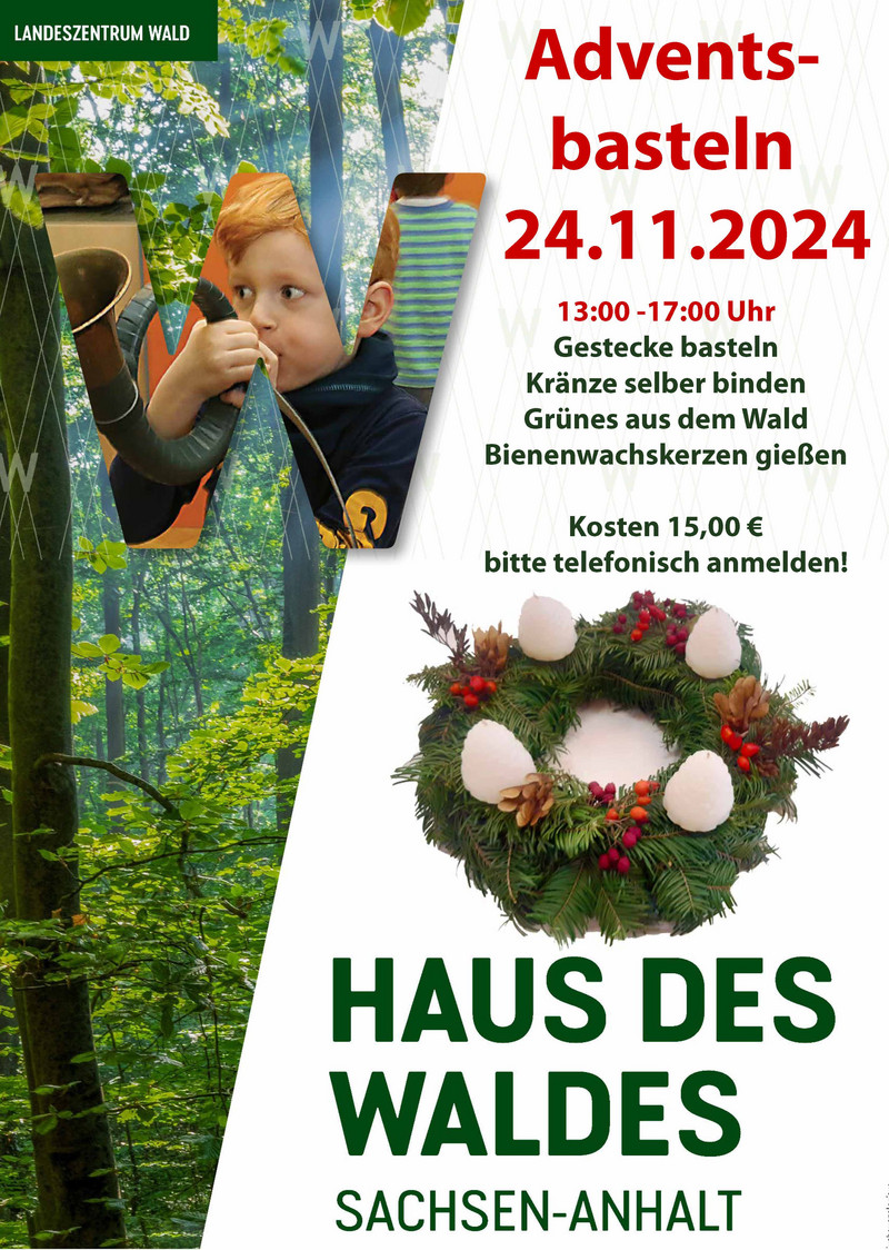 Plakat zum Advenstbasteln  am 24.11.24